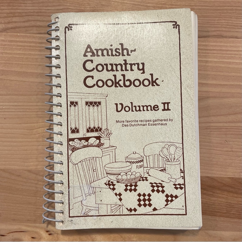 Amish-Country Cookbook Volume II - Cream & Brown Spiral-Bound Cookbook